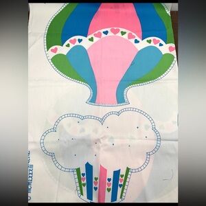 Vintage Rainbow Creations Cut & Sew Cupcake Hot Air Balloon Pillow Fabric Panel